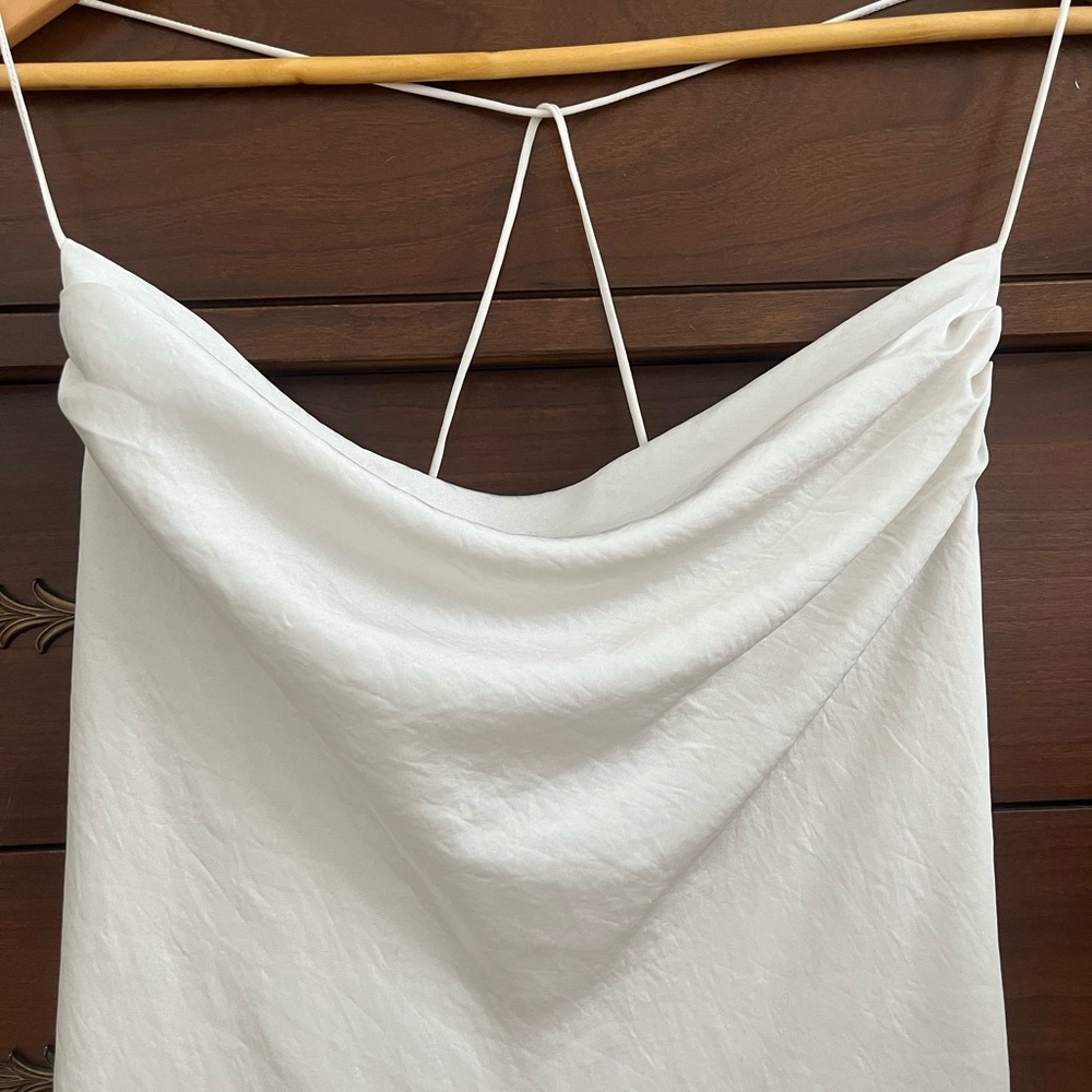 Aritzia Wilfred Harmonist Satin Cowl Neck Slip Dress - Picture 3 of 13